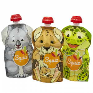 SQUIZ ételtasak, 3 darabos, Ausztrália (Kenguru, Koala, Teknős), 130 ml